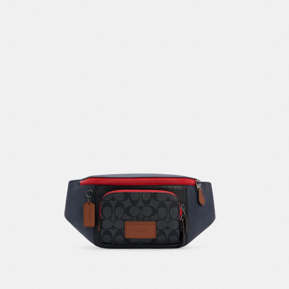 Coach outlet track belt bag in colorblock signature canvas