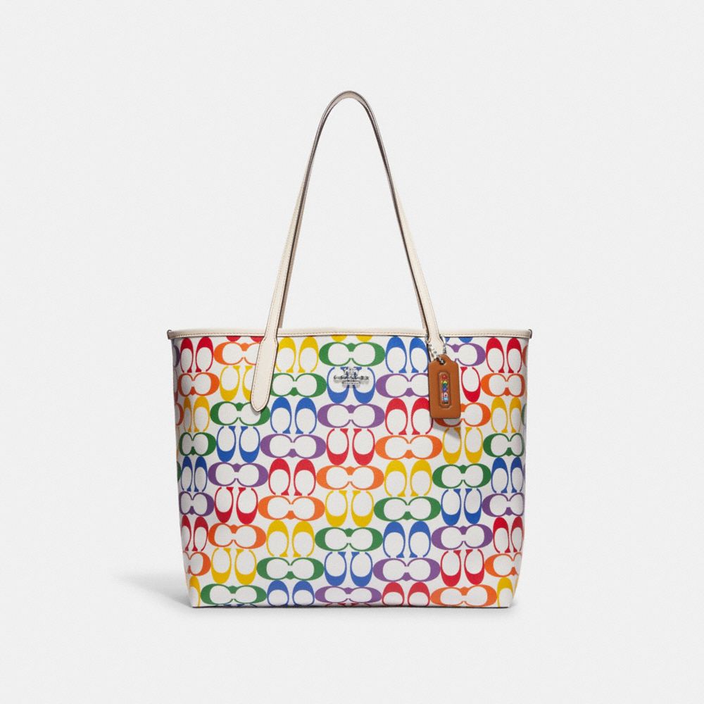 City Tote In Rainbow Signature Canvas