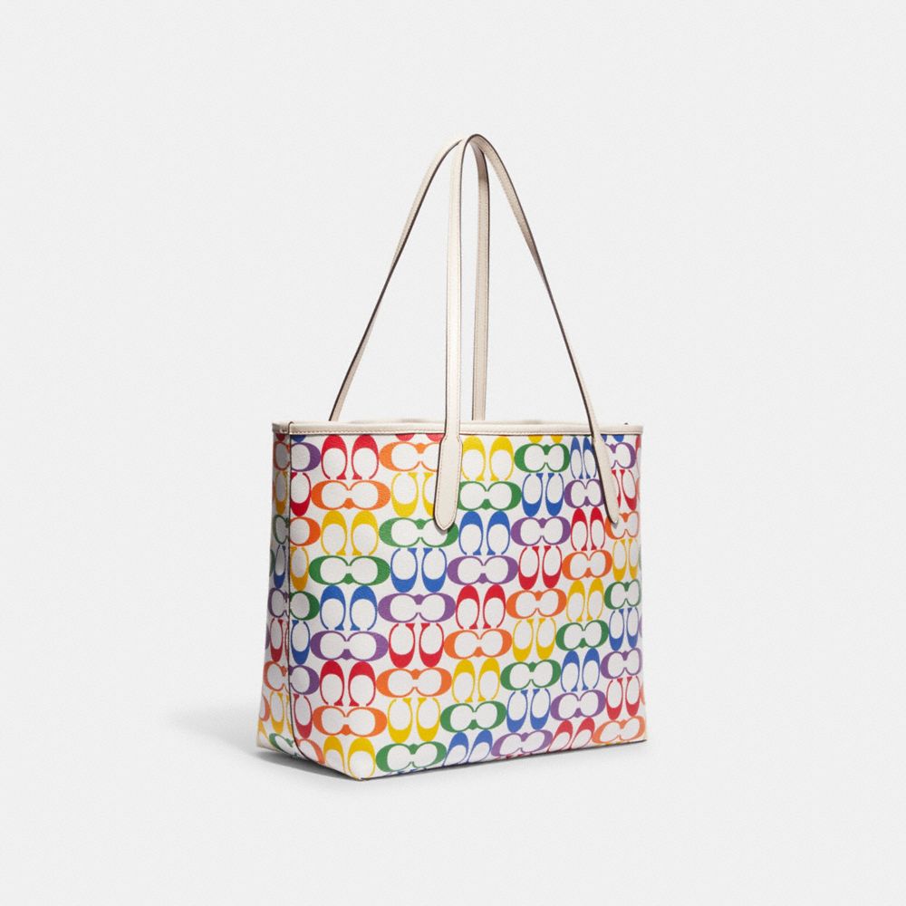 COACH® Outlet | City Tote In Rainbow Canvas