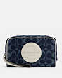 Dempsey Boxy Cosmetic Case 20 In Signature Denim With Coach Patch