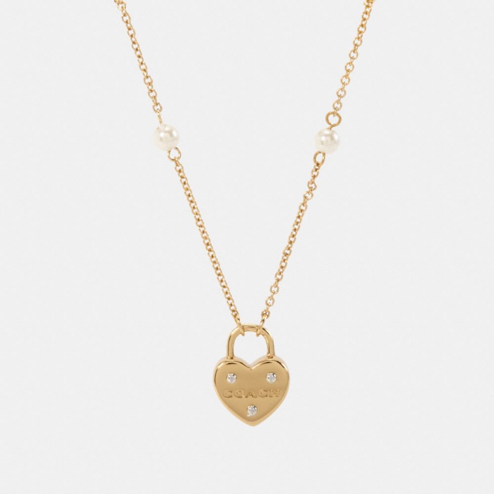 COACH® Outlet Heart Padlock Pendant Necklace