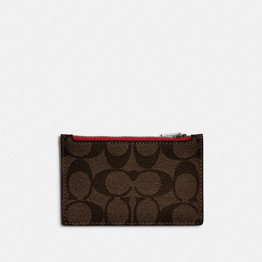 COACH® Outlet Zip Card Case In Signature Canvas
