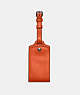 COACH®,LUGGAGE TAG,Leather,Gunmetal/Bright Orange,Front View
