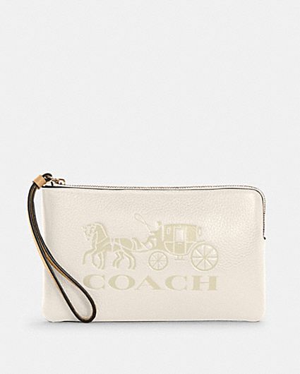 COACH® | Corner Zip Wristlet With Horse And Carriage