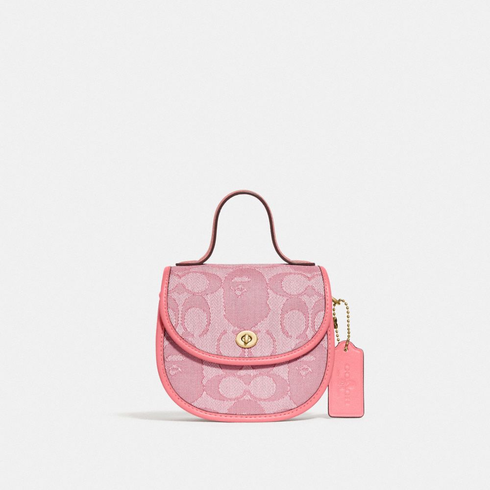 COACH® Bape X Coach Mini Top Handle Saddle Bag In Signature Jacquard