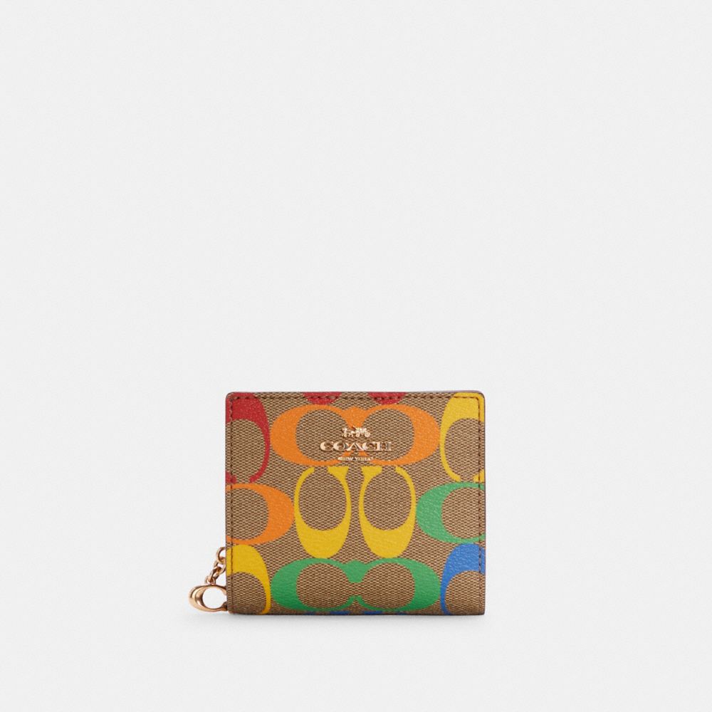 COACH® Outlet Snap Wallet In Rainbow Signature Canvas