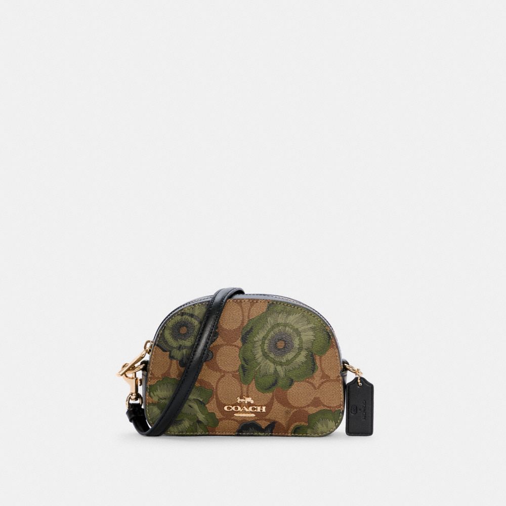 mini serena crossbody in signature canvas with snowflake print