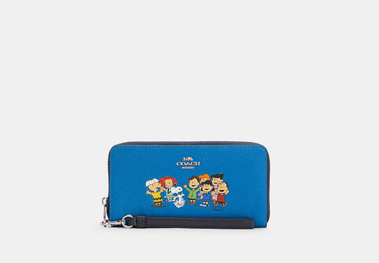Coach X Peanuts Long Zip Around Wallet With Snoopy And Friends