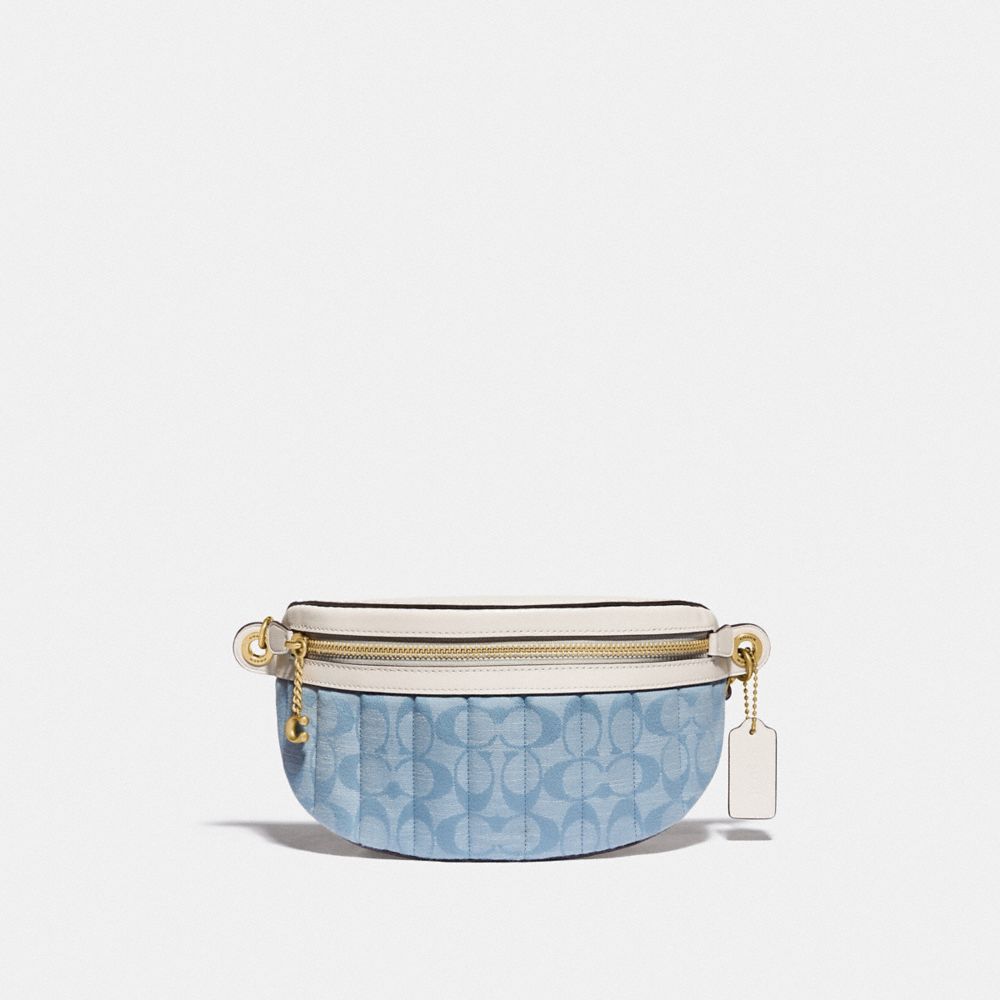 COACH® Chain Belt Bag In Signature Chambray With Quilting