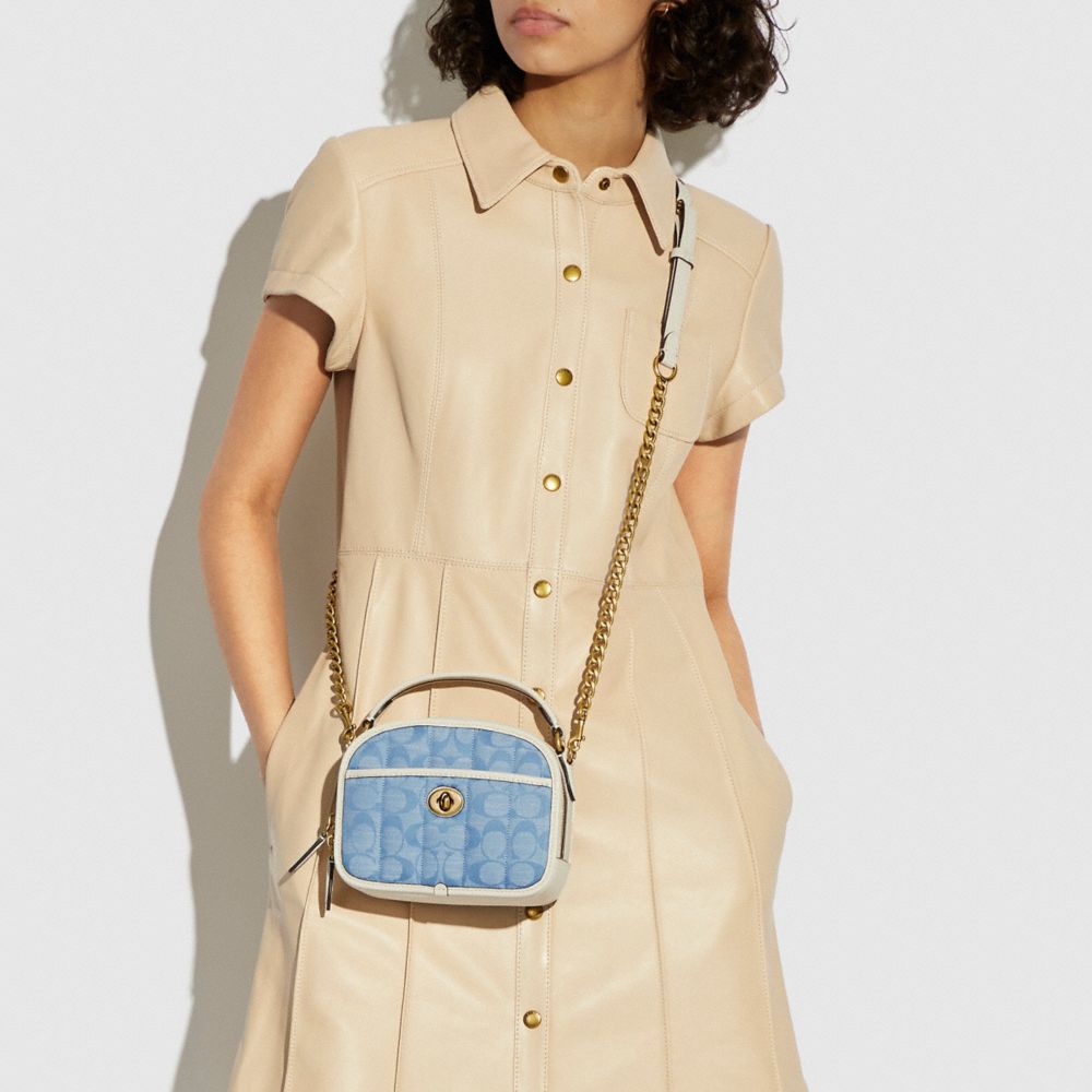 COACH® Lunchbox Top Handle In Signature Chambray With Quilting