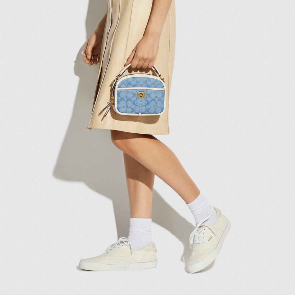 COACH® Lunchbox Top Handle In Signature Chambray With Quilting