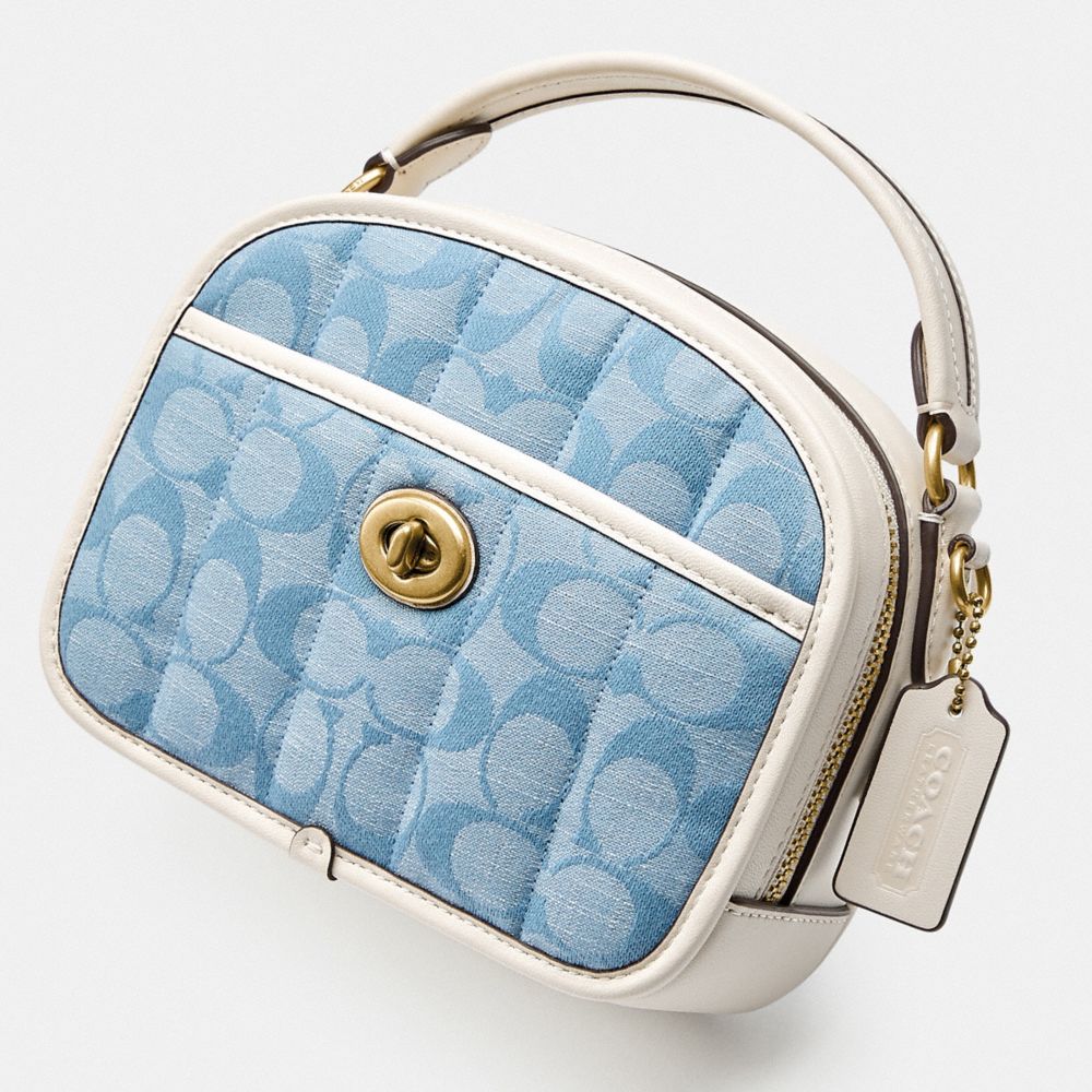 COACH® Lunchbox Top Handle In Signature Chambray With Quilting