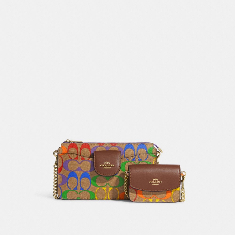 COACH® Outlet Poppy Crossbody In Rainbow Signature Canvas
