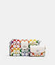 COACH®,POPPY CROSSBODY WITH CARD CASE IN RAINBOW SIGNATURE CANVAS,pvc,Silver/Chalk Multi,Front View