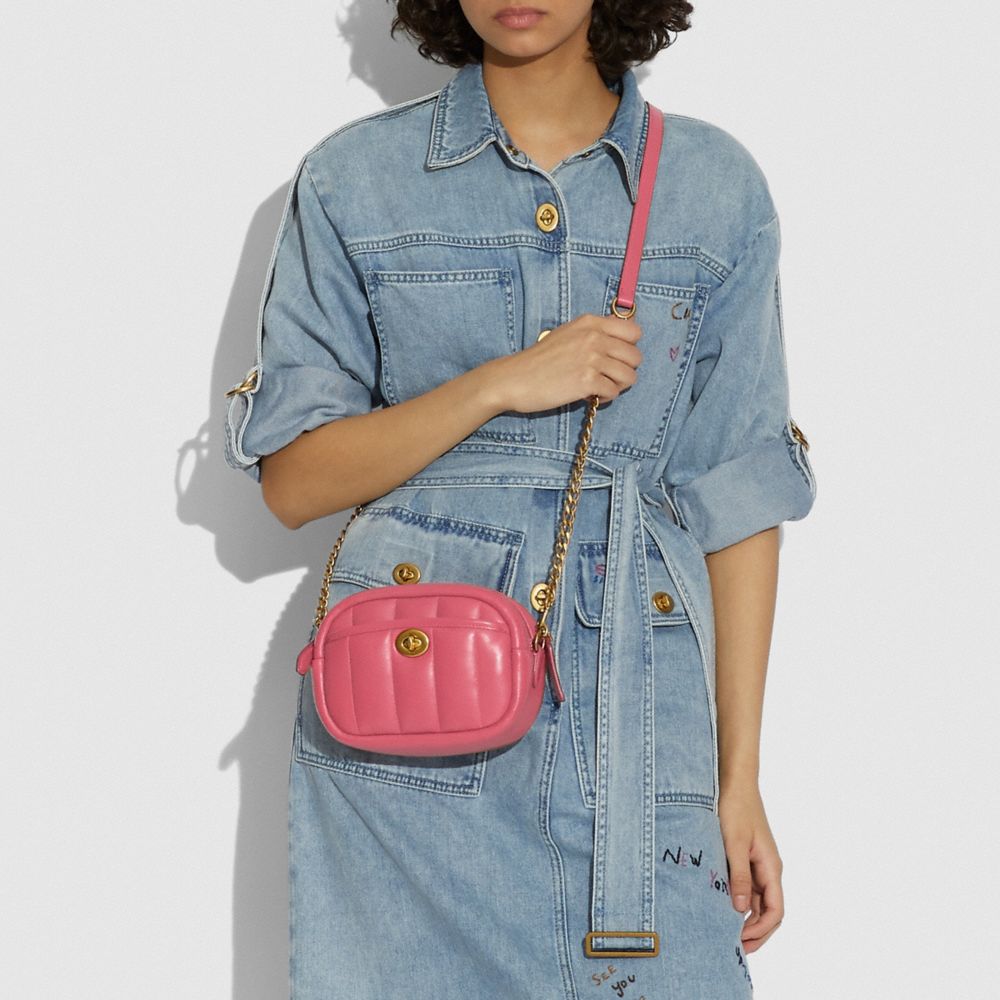 coach quilted camera bag