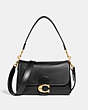COACH®,SOFT TABBY SHOULDER BAG,Smooth Leather,Small,Brass/Black,Front View