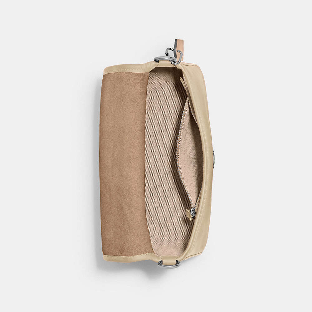 Shop Coach Soft Tabby Shoulder Bag In Silver/ivory