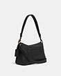 COACH®,SOFT TABBY SHOULDER BAG,Smooth Leather,Small,Pewter/Black,Angle View
