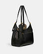 COACH®,LORI SHOULDER BAG,Pebble Leather,Large,Brass/Black,Angle View