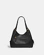 COACH®,LORI SHOULDER BAG,Pebble Leather,Medium,Brass/Black,Back View