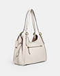 COACH®,LORI SHOULDER BAG,Pebble Leather,Large,Brass/Chalk,Angle View