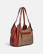 COACH®,LORI SHOULDER BAG IN SIGNATURE CANVAS,canvas,Medium,Brass/Tan/Rust,Angle View
