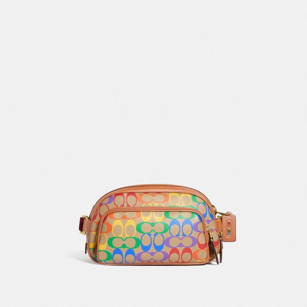 COACH® | Hitch Belt Bag In Rainbow Signature Canvas
