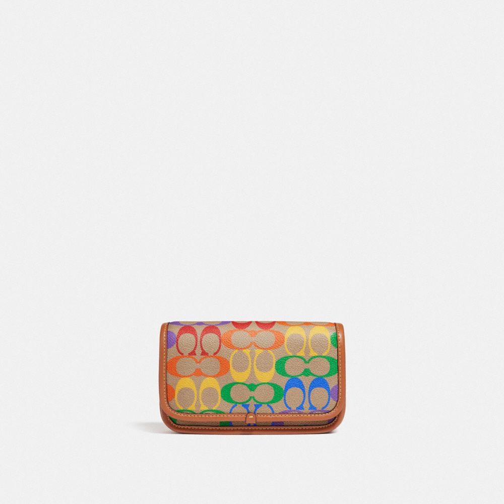 COACH® Charter Phone Crossbody In Rainbow Signature Canvas