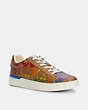 COACH®,CLIP LOW TOP SNEAKER IN RAINBOW SIGNATURE CANVAS,n/a,Rainbow Signature,Front View