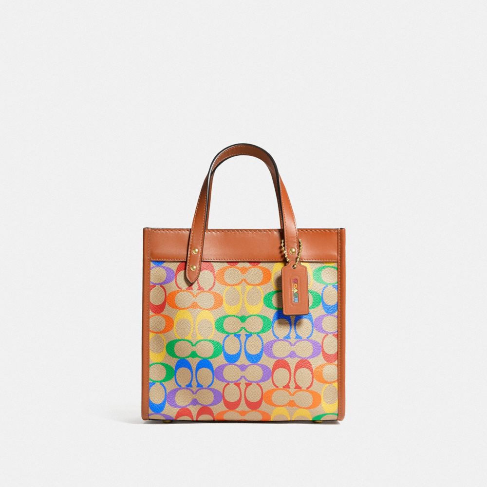 COACH® Field Tote 22 In Rainbow Signature Canvas
