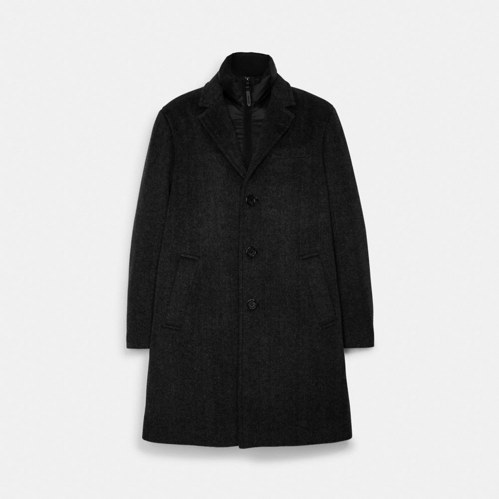 COACH® Outlet Herringbone Wool Top Coat