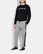 COACH®,SIGNATURE TAPE JOGGERS,cotton,Light Heather Grey,Scale View