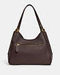 COACH®,LORI SHOULDER BAG,Pebble Leather/Suede,Large,Brass/Maple,Back View