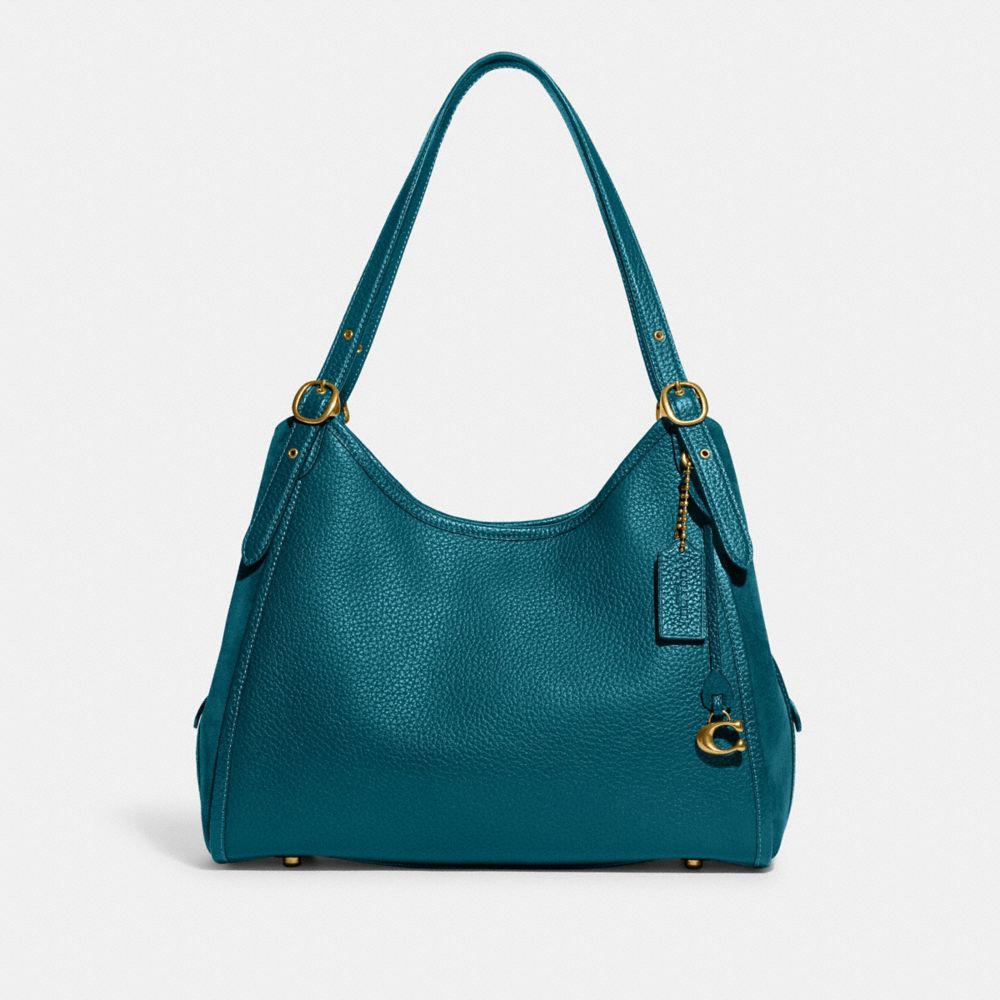 Coach Lori Shoulder Bag In B4/deep Turquoise Multi