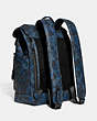 COACH®,LEAGUE FLAP BACKPACK WITH CAMO PRINT,Pebble Leather,X-Large,Camo,Blue/Midnight Navy,Angle View
