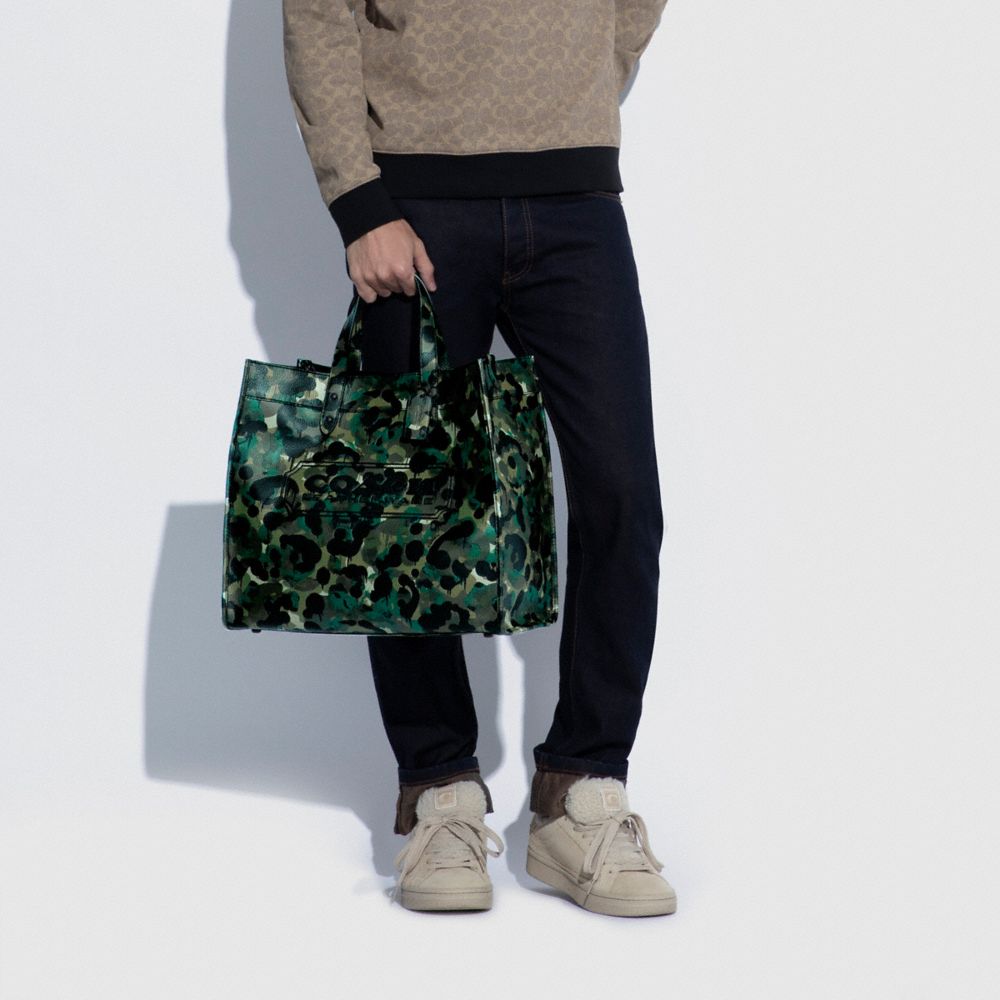 Coach Field Tote 40 with Camo Print - Men's Totes - Green/Black