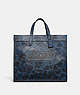 COACH®,FIELD TOTE 40 WITH CAMO PRINT,Pebble Leather,Extra Large,Camo,Blue/Midnight Navy,Front View