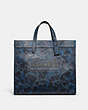 COACH®,FIELD TOTE 40 WITH CAMO PRINT,Pebble Leather,Extra Large,Camo,Blue/Midnight Navy,Front View