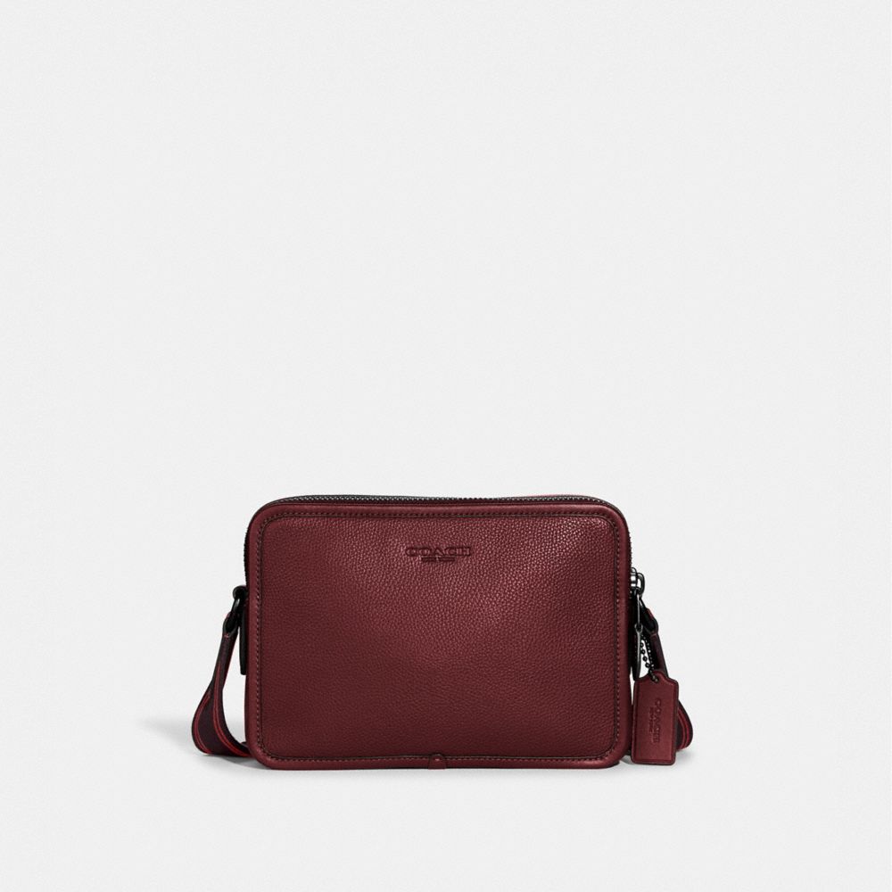 Coach Charter Crossbody 24 In Black Copper/cardinal