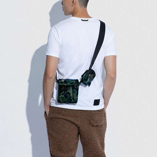 Charter North/South Crossbody With Hybrid Pouch With Camo Print 