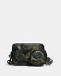 COACH®,CHARTER CROSSBODY WITH HYBRID POUCH WITH CAMO PRINT,Pebble Leather,Mini,Green/Blue,Front View