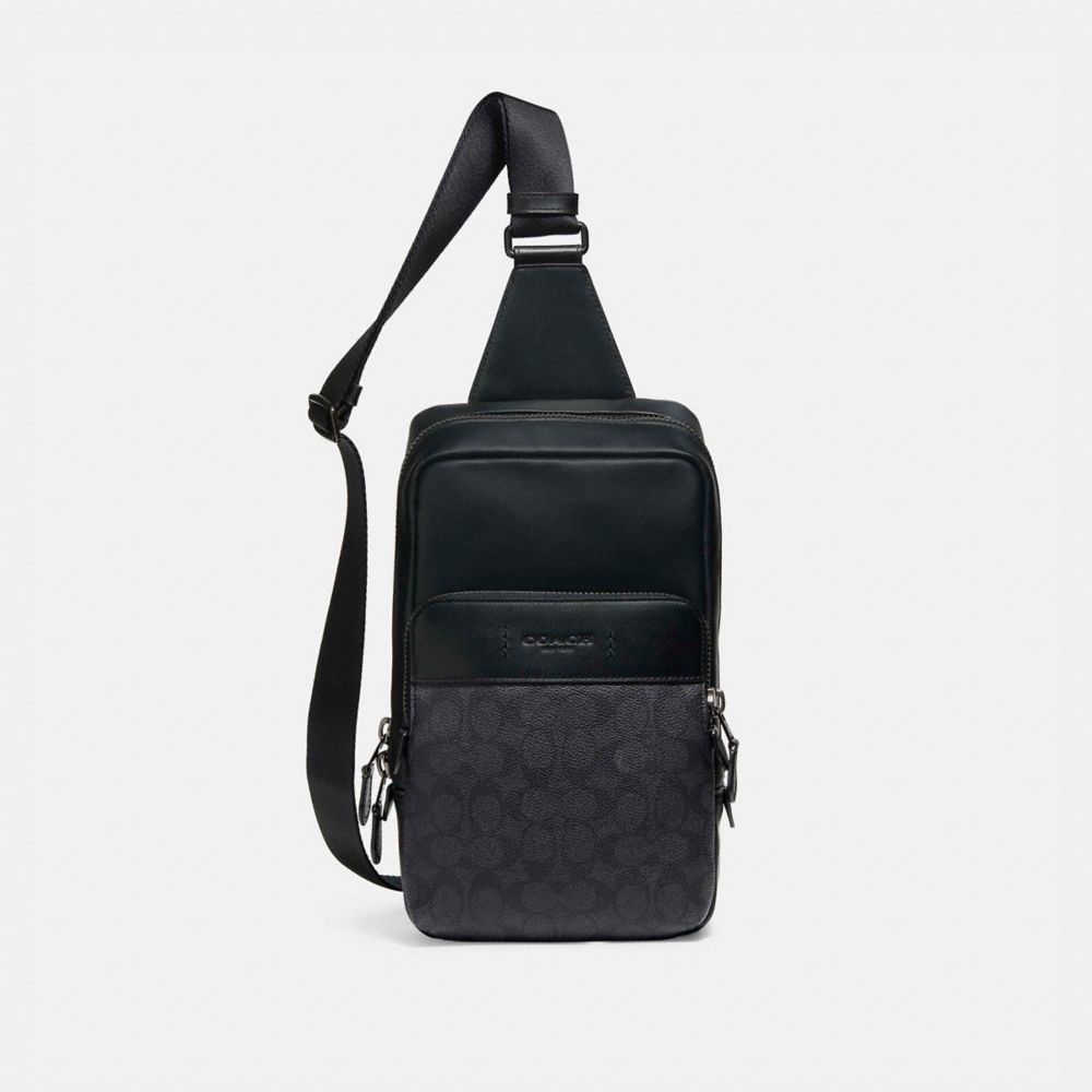 Coach Men Holden Crossbody In Signature Canvas in Charcoal/Black Multi  (C5598) - USA Loveshoppe