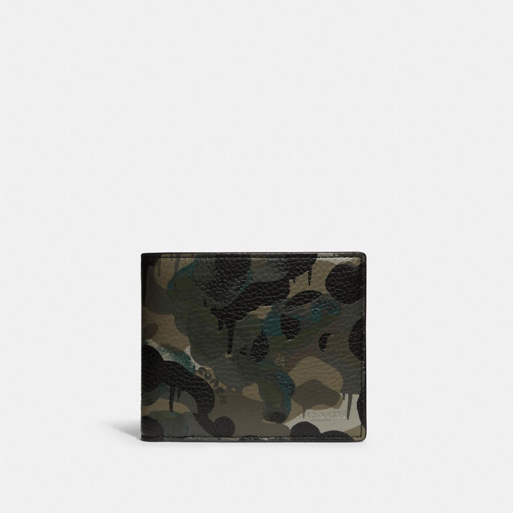 Coach 3 In 1 Wallet With Camo Print In Green