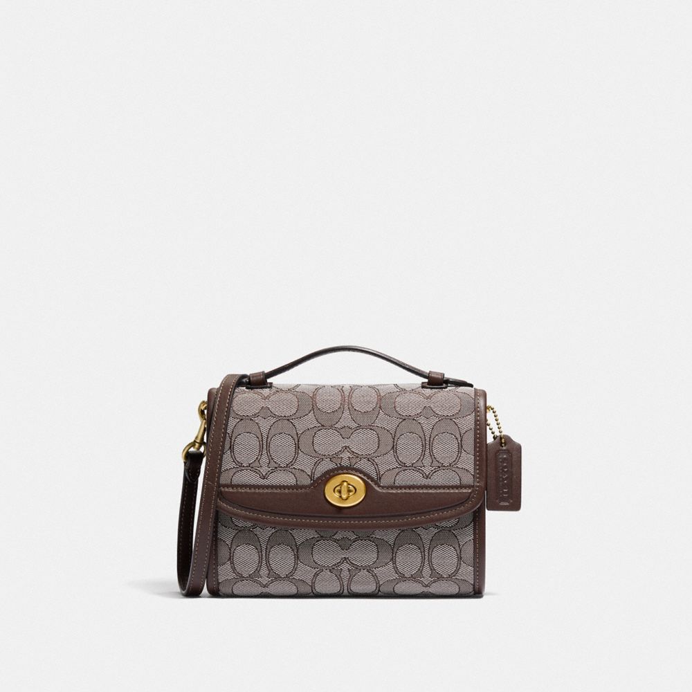 公式】COACH – コーチ キップ ターンロック クロスボディ シグネチャー ジャカード 財布バッグ&ポシェット COACH コーチ ハンドバッグ ターンロック シグネチャー 白