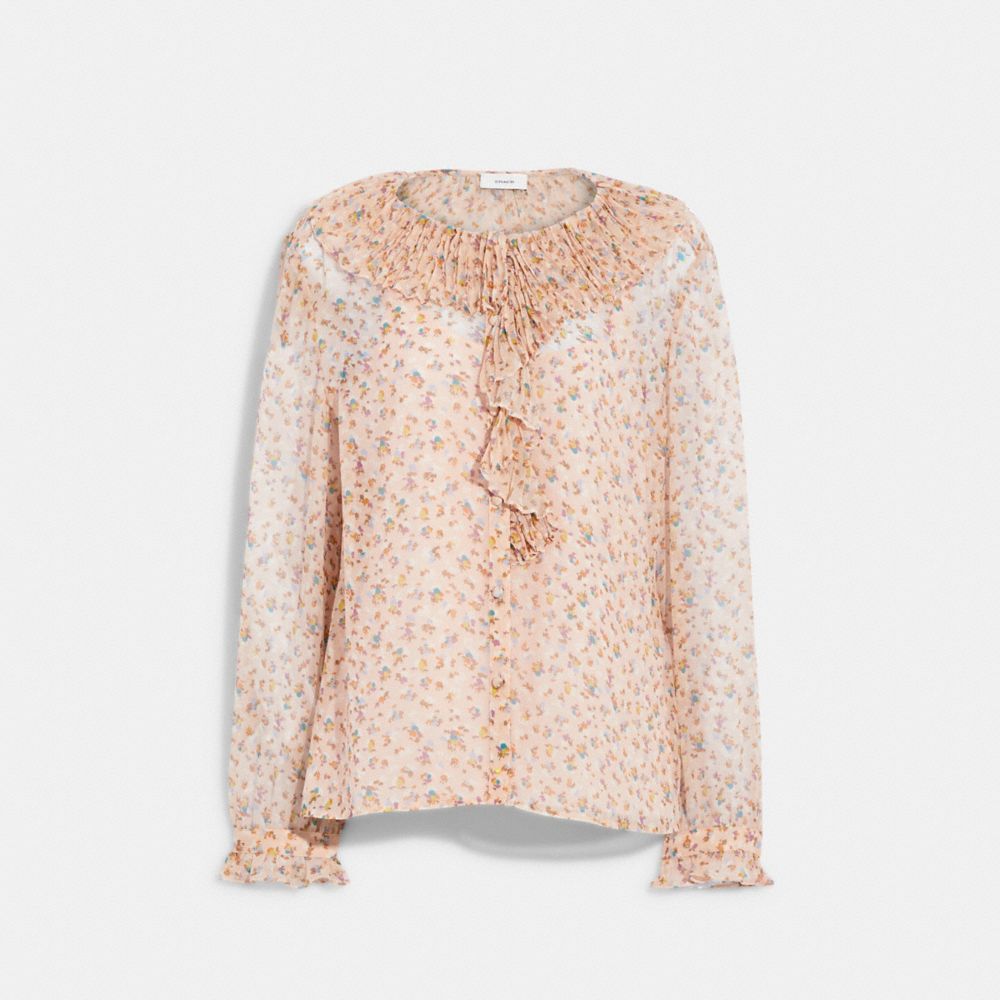 COACH® Ruffle Blouse With Ruffle Cuffs