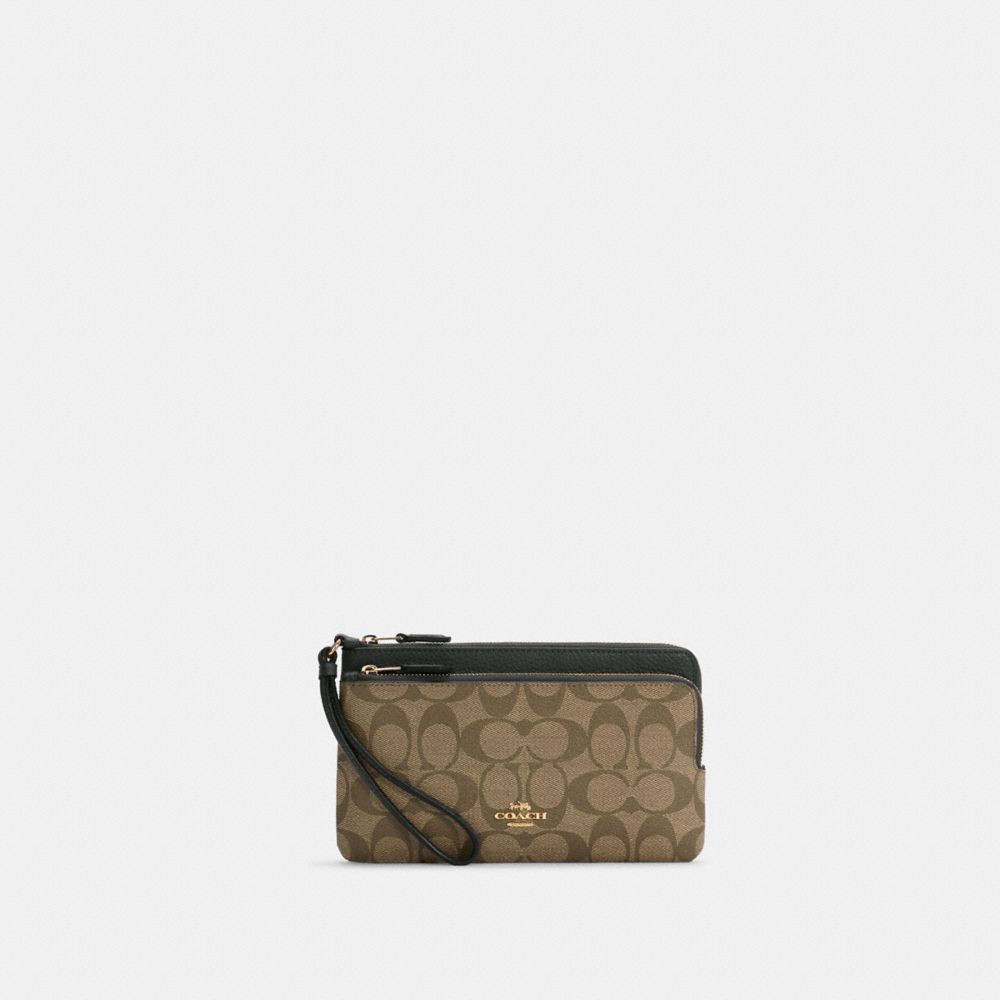 COACH® Outlet Double Zip Wallet In Signature Canvas