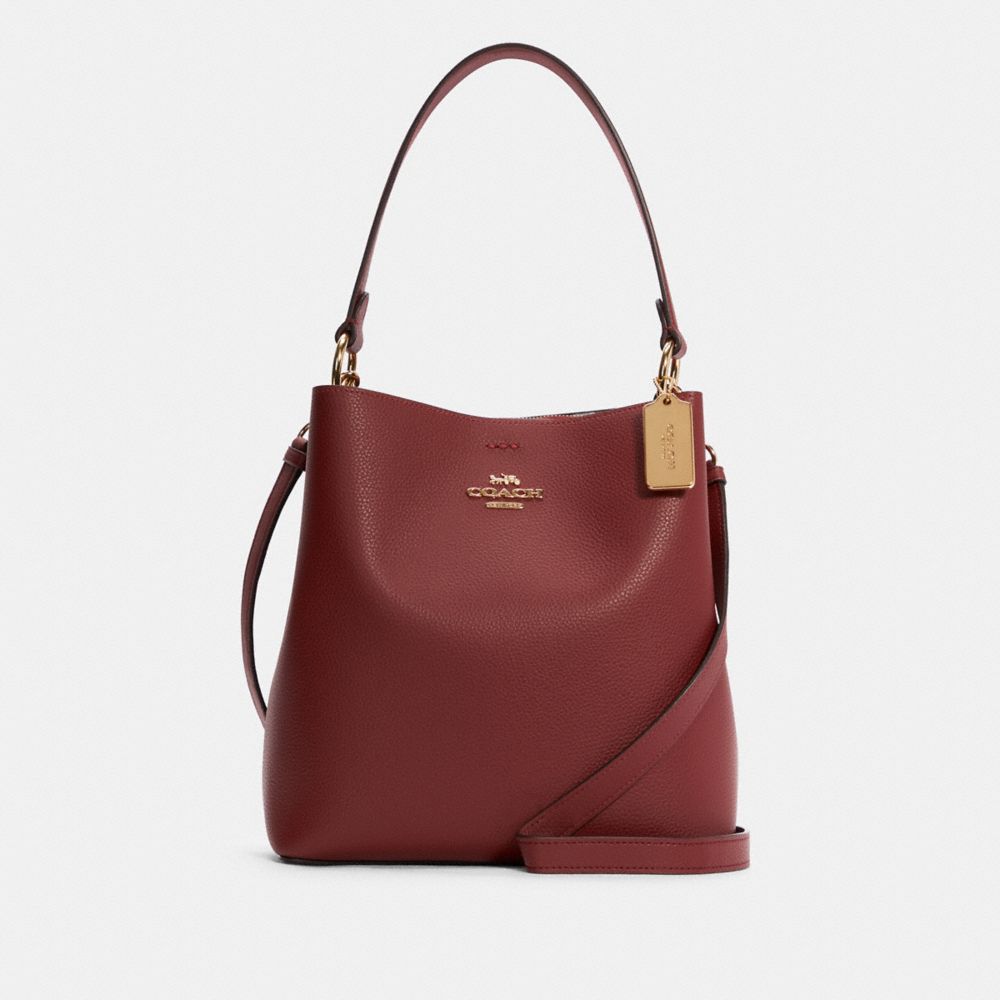 coach leather town bucket bag