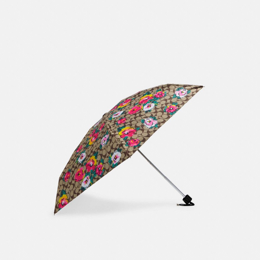 COACH® Outlet Uv Protection Mini Umbrella In Signature Vintage Rose Print