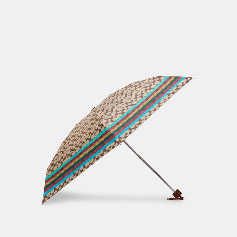 COACH® Outlet Uv Protection Mini Umbrella In Signature Stripe Print