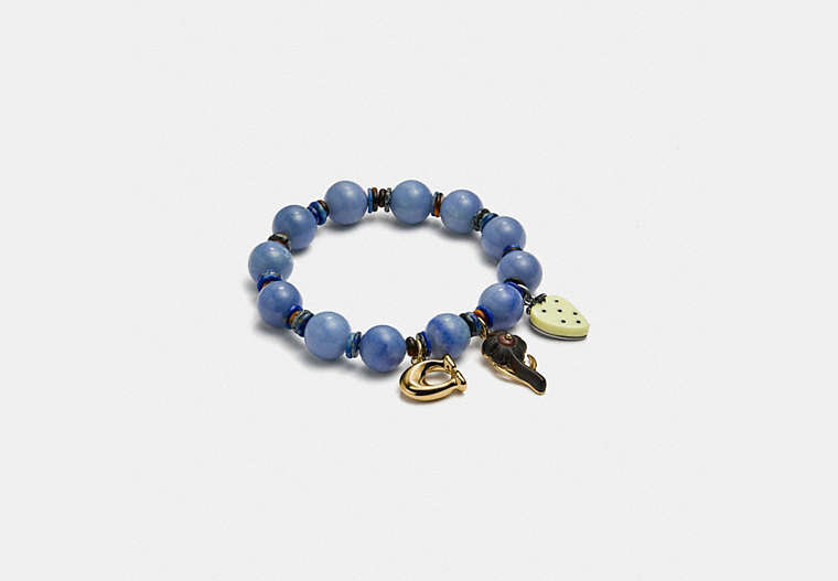 Bracelet à breloque en pierre semi-précieuse Bleu